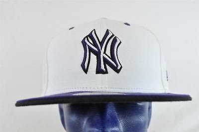 NEW ERA 59FIFTY MLB WHITE/PURPLE/B​LACK NEW YORK YANKEES FITTED 