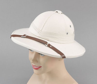 fancy dress zulu desert safari pith helmet hat beige time