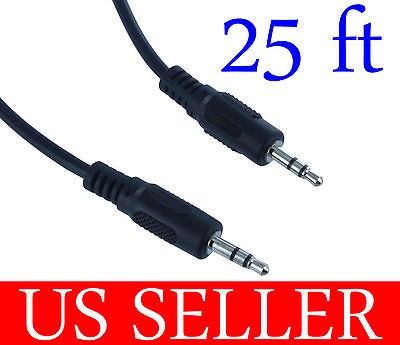 25FT 3.5mm Male to Male M/M Stereo Audio Cords Cables for PC iPod  