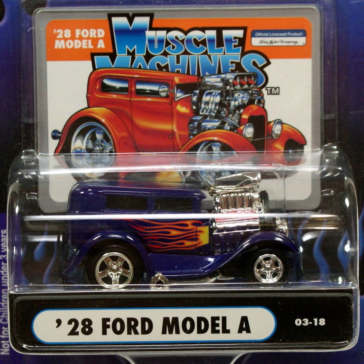 Muscle Machines 03 18 28 Ford Model A Purple with Flames