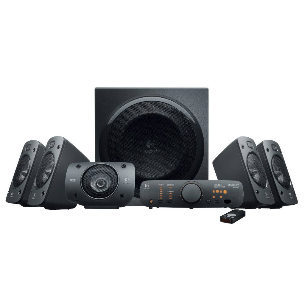 THX 5 1 SPEAKER CERTIFIED LOGITECH SURROUND SOUND COMPUTER SPEAKERS 