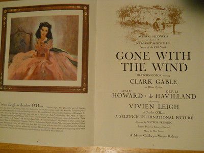 Gone with the Wind 1939 World Premiere Program (Reprint) Commemorative 