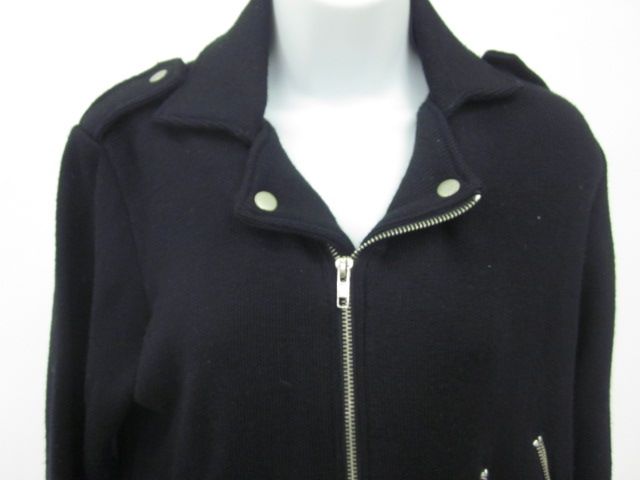 525 America Black Knit Zipper Detail Sweater Jacket M