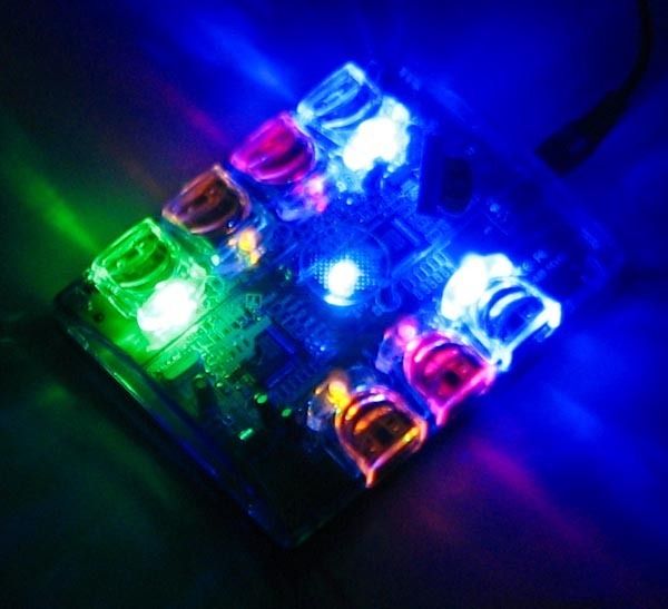 Multi Color 7 Port LED USB 2 0 Hub AC Power Adapter