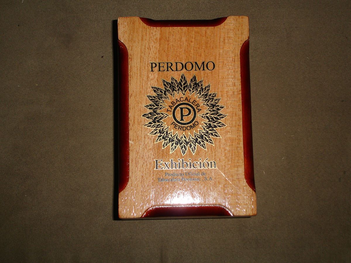 Perdomo Exhibicion Number 7 Churchill RARE Two Tone Wooden Cigar Box 