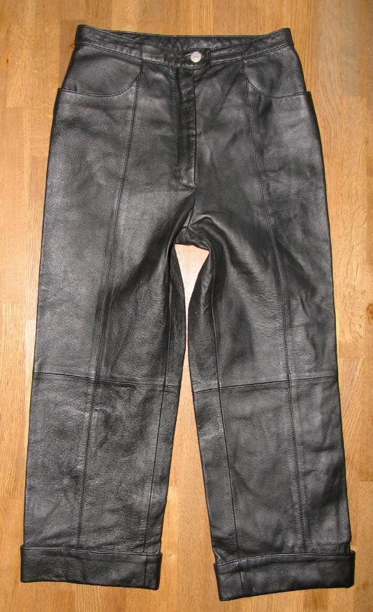 ELEMENTS 7/8tel Damen  LEDERHOSE / Lederjeans in schwarz Gr. 36