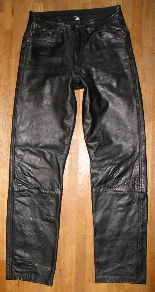 COOLE Polo Lederjeans Biker Lederhose in Schwarz CA W30 L32