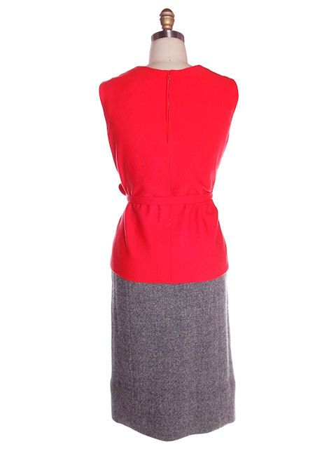 Vintage Gray & Coral 3 pc Suit Norman Norell 1960