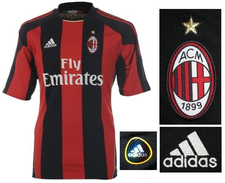 AC Milan Adidas Home Football Soccer Jersey Shirt Adults New Tags 