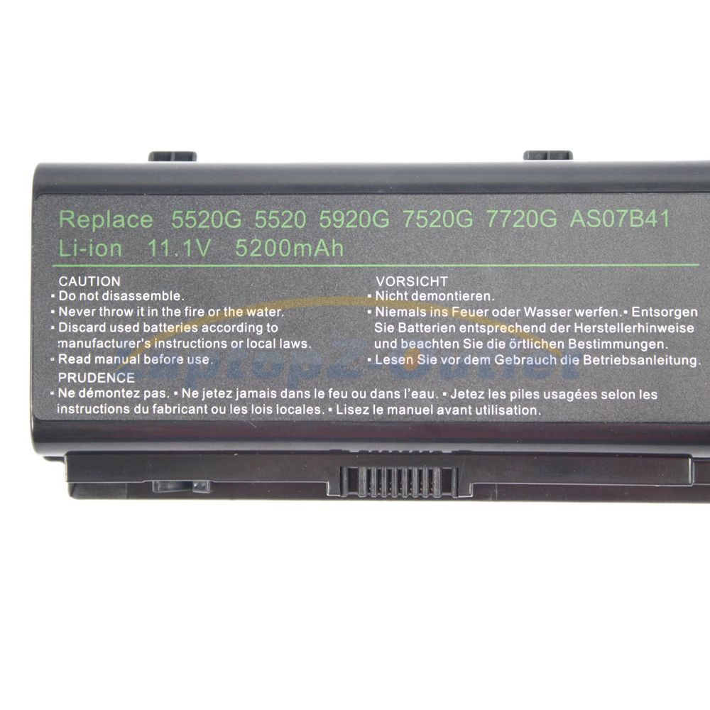 Cell 5200mah Battery for Acer Aspire 5200 5500 6935 844G32BN AS07B61 