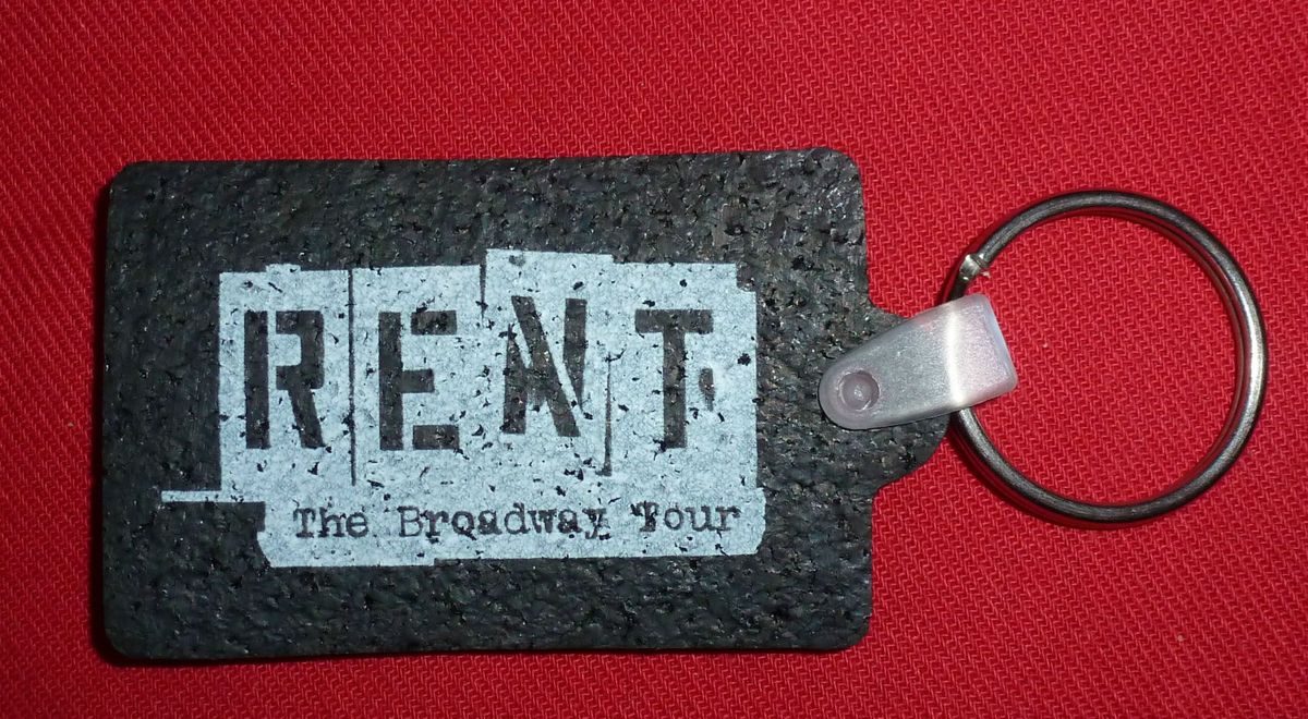 RENT Broadway Musical Tour KEY CHAIN Black New Made of Recycled Tires 