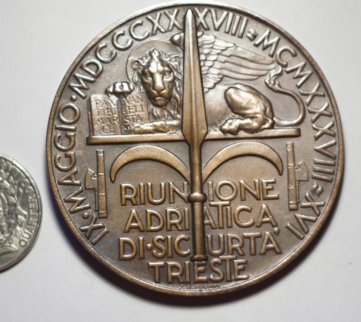 MEDAL Riunione Adriatica di Sicurta TRIESTE 1938