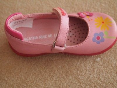 Agatha Ruiz de La Prada Girls Mary Jane Pink Butterfly Shoes EUR 22 