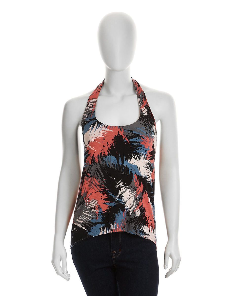 Akiko Jewel Racerback Tank Feather Print