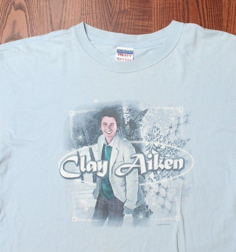 Clay Aiken 2005 Joyful Noise American Idol Tour Authentic Blue Large T 