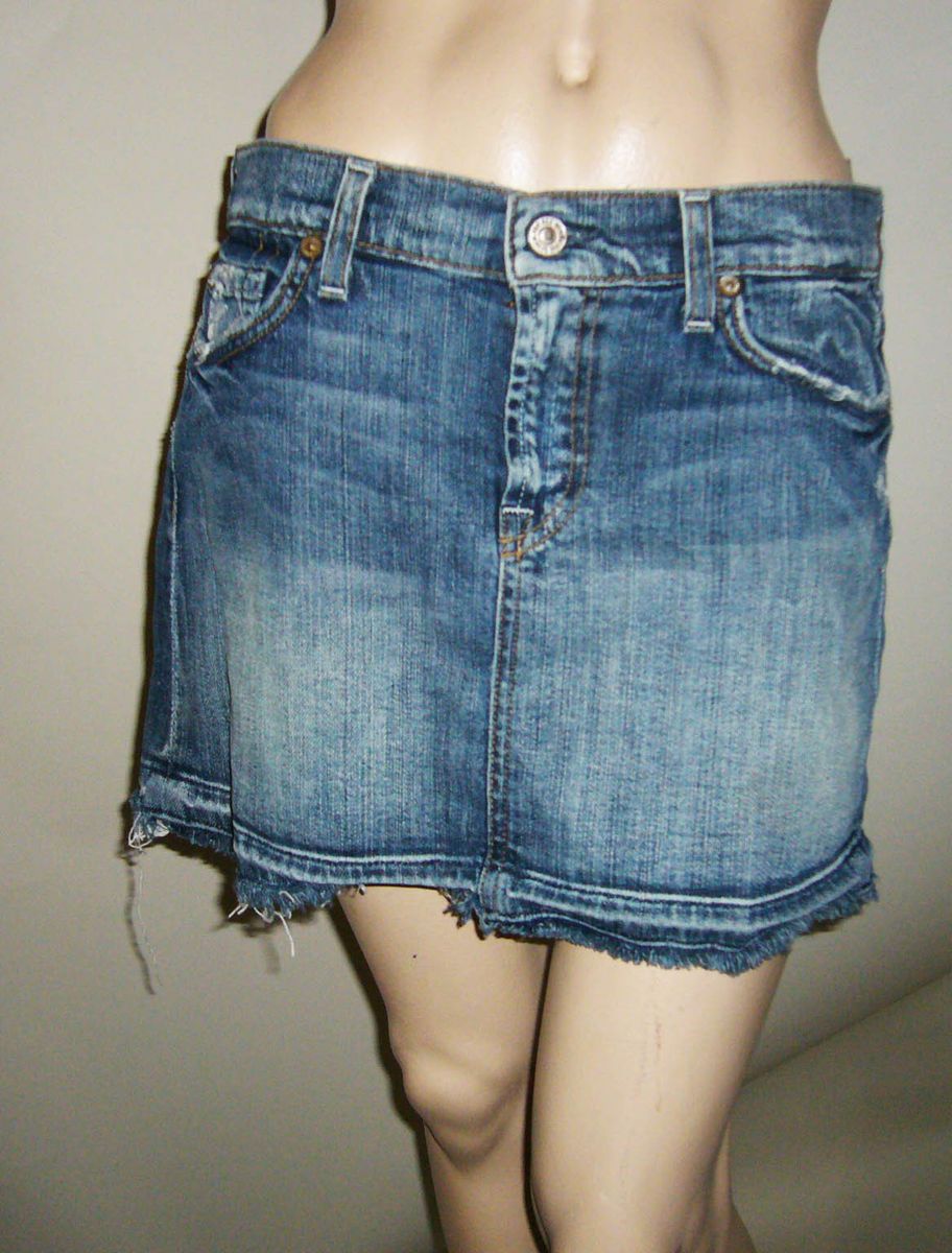 For All Mankind Nakita Tribal Mini skirt distressed NAK Sz 30