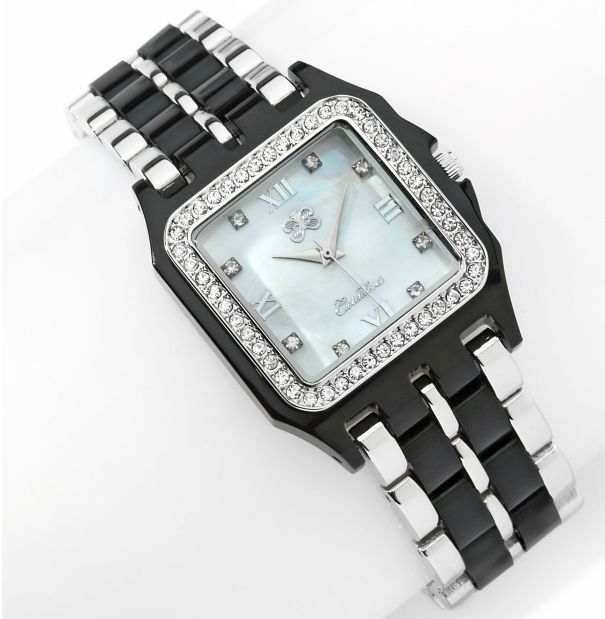 Curations with Stefani Greenfield Square Case Pavé Bezel Bracelet 