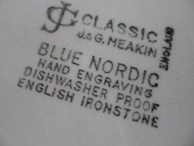 Staffordshire J G Meakin England Classic Blue Nordic Pie Dessert 