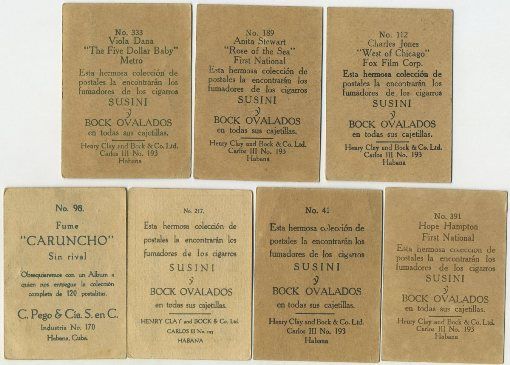 Lot of 145 Vintage 1920s Cuban Tobacco Cards   All Movie Stars + Film 