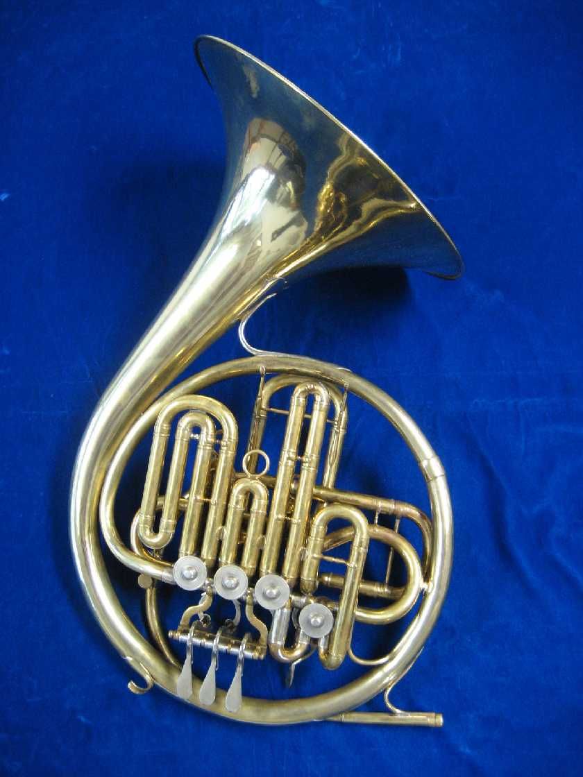 VINTAGE ALBERT KLEY COMPENSATING DOUBLE FRENCH HORN, UNLACQUERED, MADE 