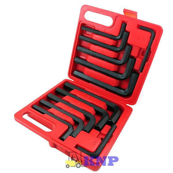 12 Pcs Jumbo Hex Key Allen Wrench Set Large Metric SAE Case Automotive 