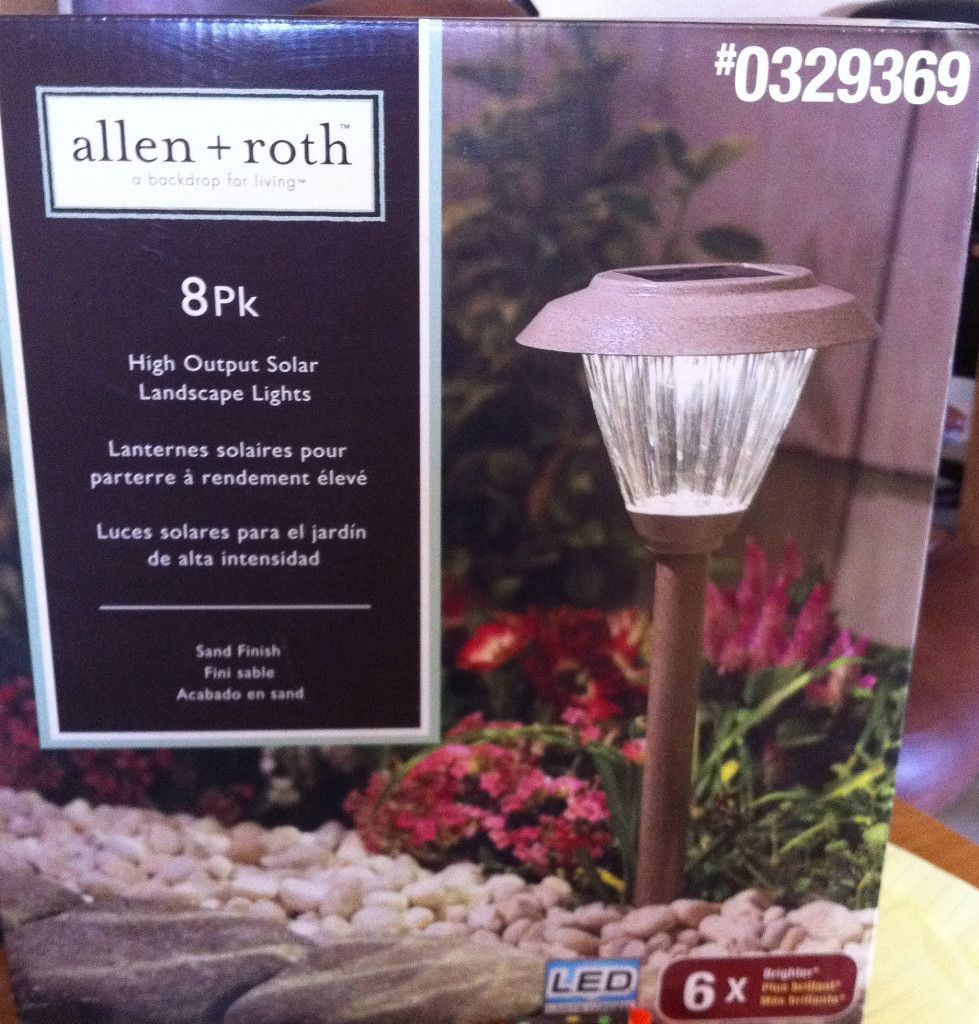 Allen & Roth High Output Solar Landscape LIghts 8 PACK Sand Finish 