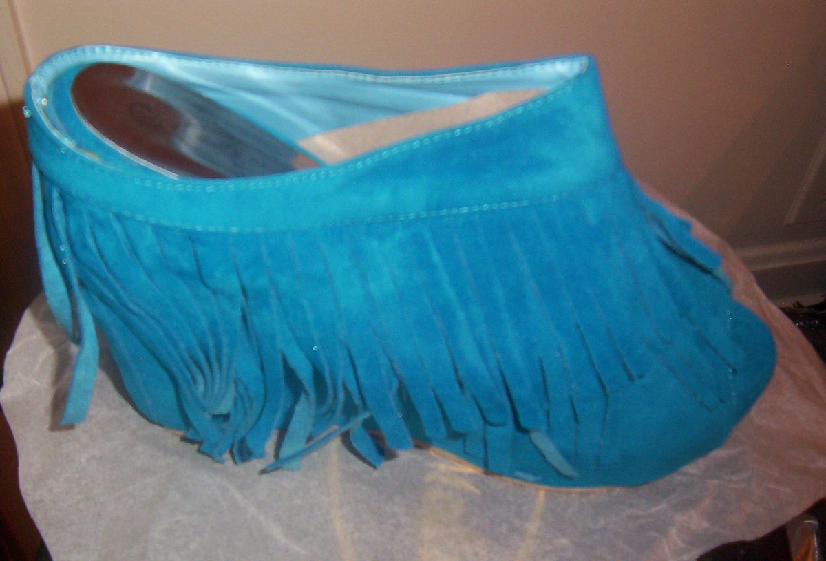 FRINGE WEDGES NEW MULES/SLIDES/CLOGS/SANDLES designer LOOK