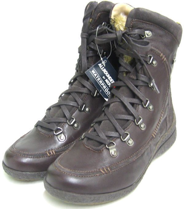 199 Mephisto Allrounder Gila Women Boot Brown Leather Lace Up Boots 