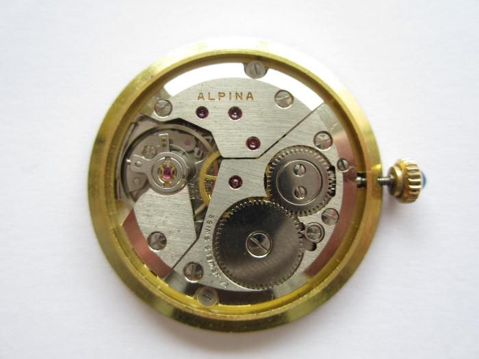 Dial signed Alpina swiss made Movement signed Alpina Peseux 7001 