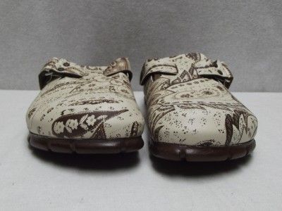 Alpro Birkenstock Clogs Shoes Cream Brown Print Slip Resistant Size 38 