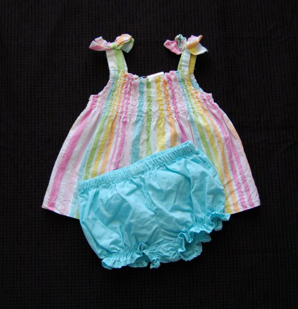 Gymboree Baby Girl Snuggle Bug Smocked Top Bloomers Size 3 6 Months 