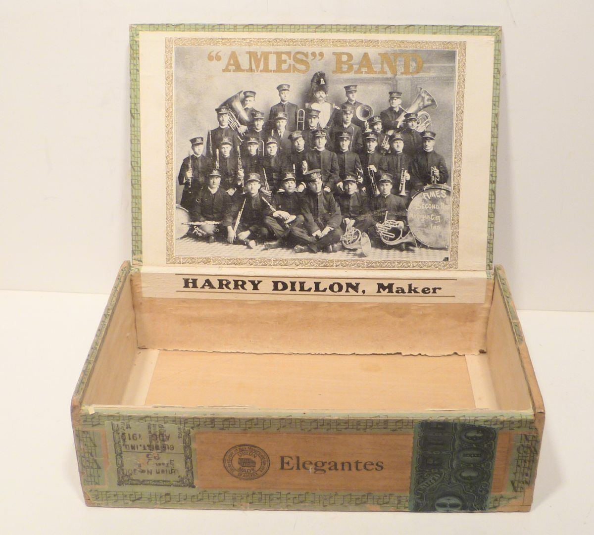 C1910 Ames Band Cigar Box Michigan City in Ind Indiana