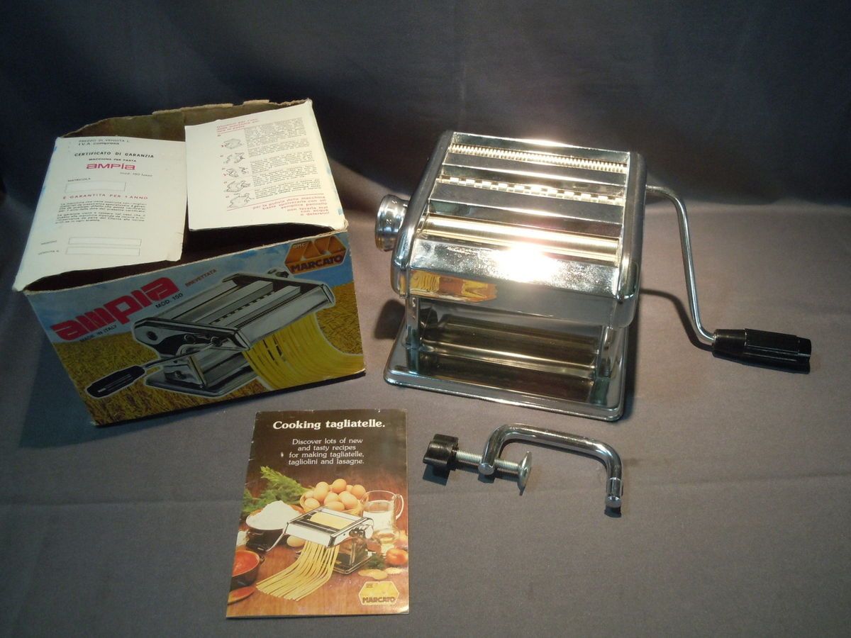 Vintage Brevettata Ampia Marcato #150 Pasta Maker Stainless Steel Made 