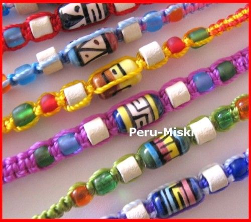 100 Pulseras de La Amistad En Hilo Macrame de Peru