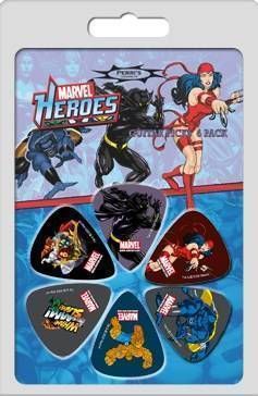 Perris 6 x Pack Guitar Picks Plectrums Marvel Heroes