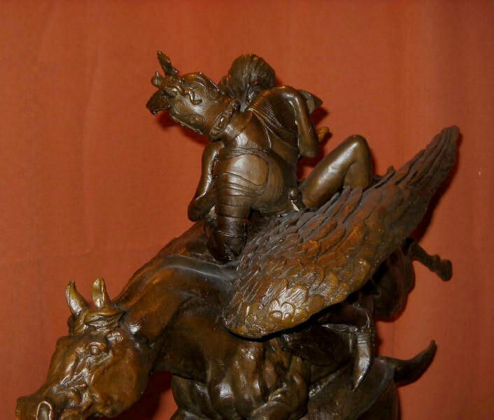 Ruggiero Angelica Hippogriffe Hippogriff Antoine Barye Bronze Statue 