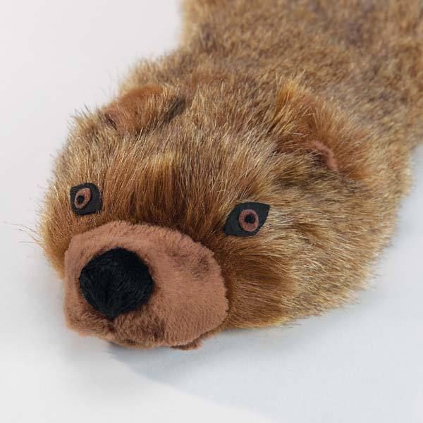 Grriggles Unstuffies Mongoose Plush Dog Toy 2 Squeaker Tug Fetch