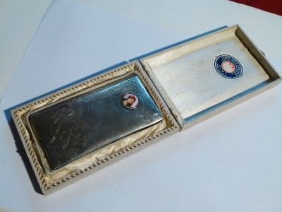   Italy 800 Silver Covered Card Case Boxed Corrado Ancona Bari