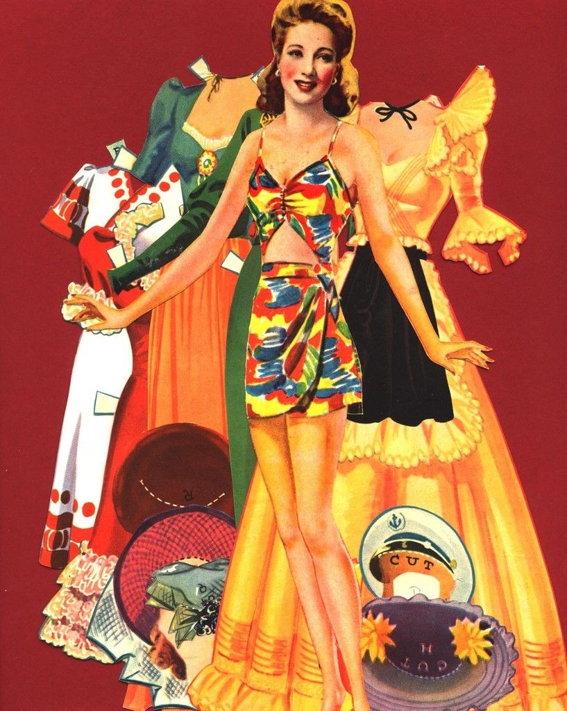 Ann Sothern Vintage Paper Doll With Outfits 1940s Nice On Popscreen