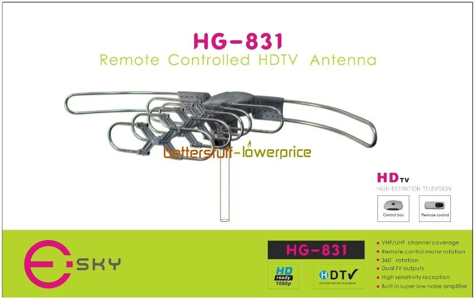   Box UHF VHF FM Outdoor HDTV HD Rotor TV Antenna 360°ROTATION