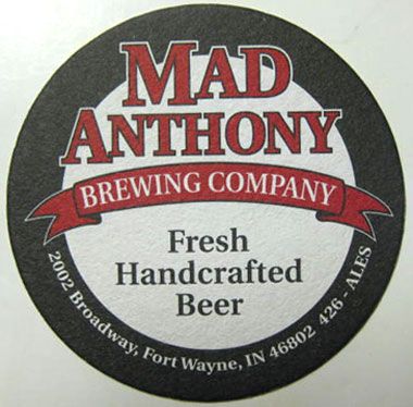 Mad Anthony Brewing Beer Coaster Mat Fort Wayne Indiana