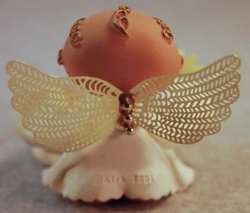 RUSS BERRIE ANGEL CHEEKS DECEMBER BIRTHSTONE FLOWER FIGURINE  KIRK 