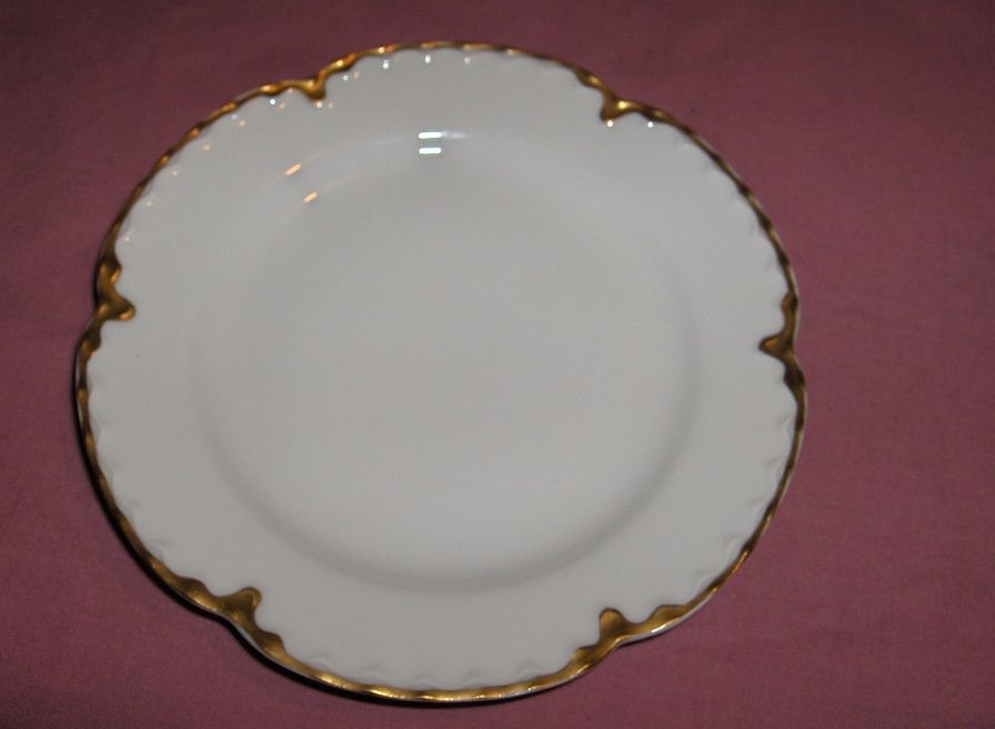 Antique Haviland China 3 PC Lot Plates Gold Trim Limoges France Nice 