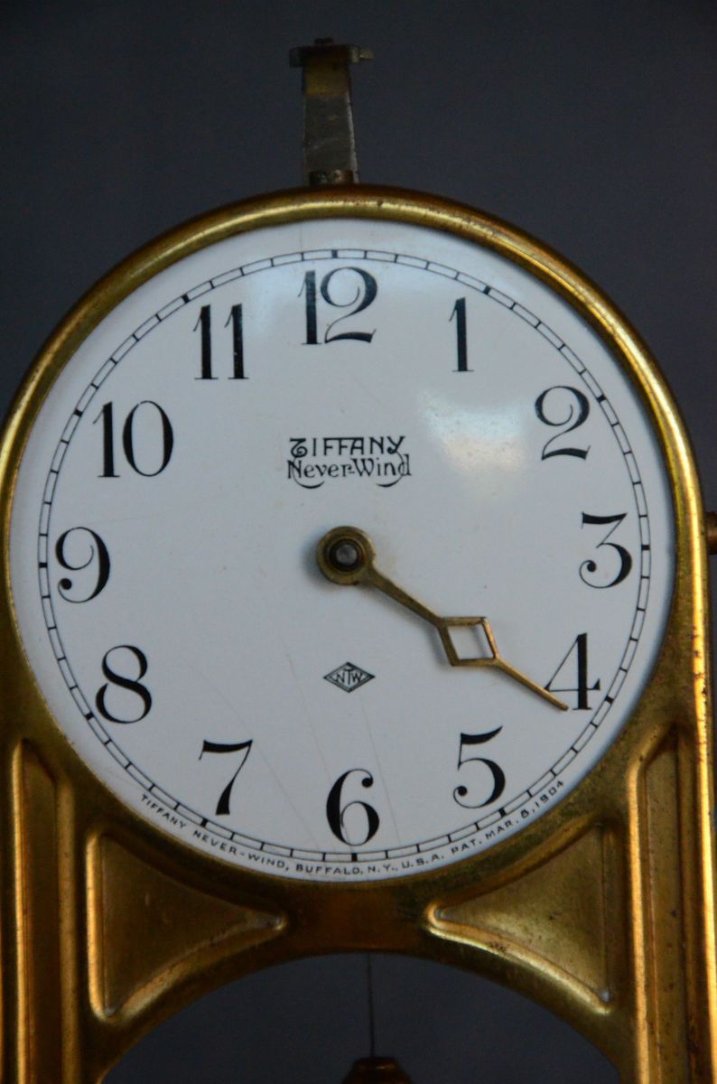 Tiffany Never Wind Antique Torsion Pendulum Clock