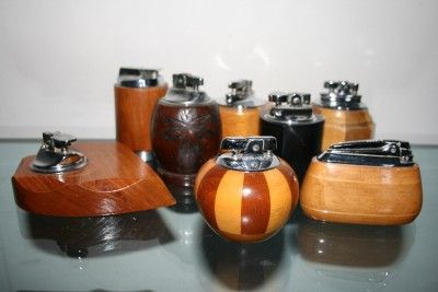 vintage wood ronson table lighters