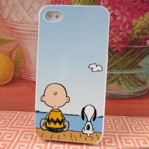 Apple iPhone 4 4S Snoopy Charlie Brown Rubber Silicone Skin Case Phone 