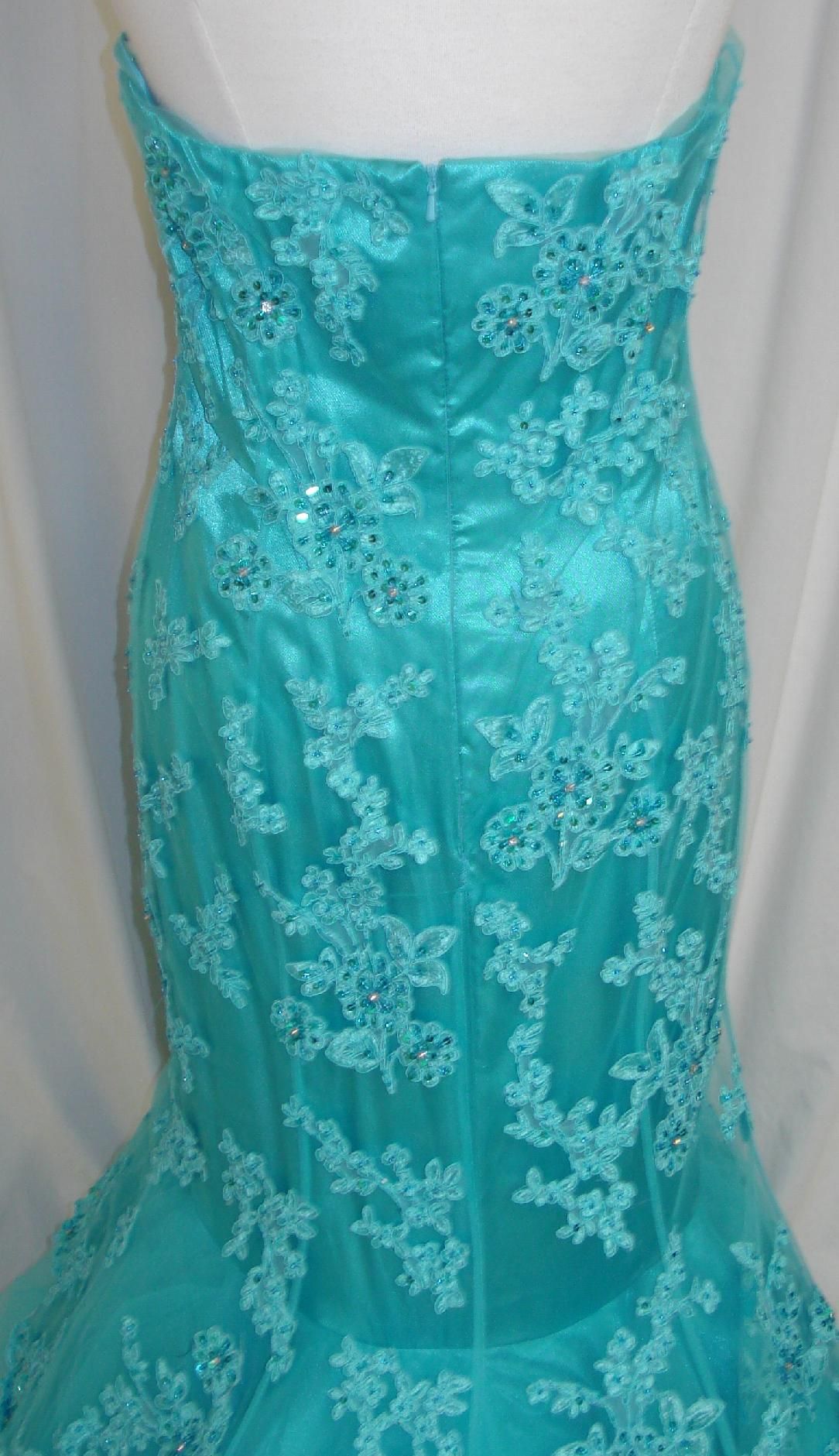   Out Sale@@Formal Gorgeous Gown Dress Party Evening Cocktail Aqua XL 14