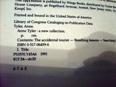 Anne Tyler New Collection 1991 Hardcover New 3 Novels 0517064596 