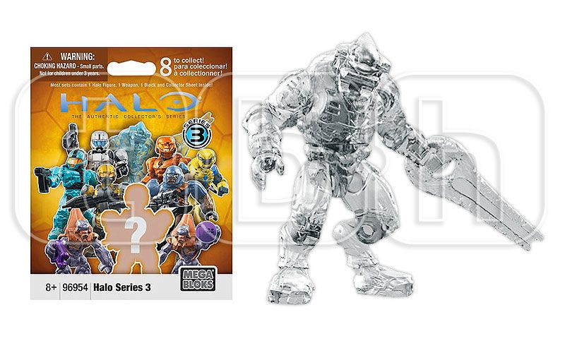 ACTIVE CAMO ELITE / ARBITER clear COVENANT figure HALO WARS mini MEGA 