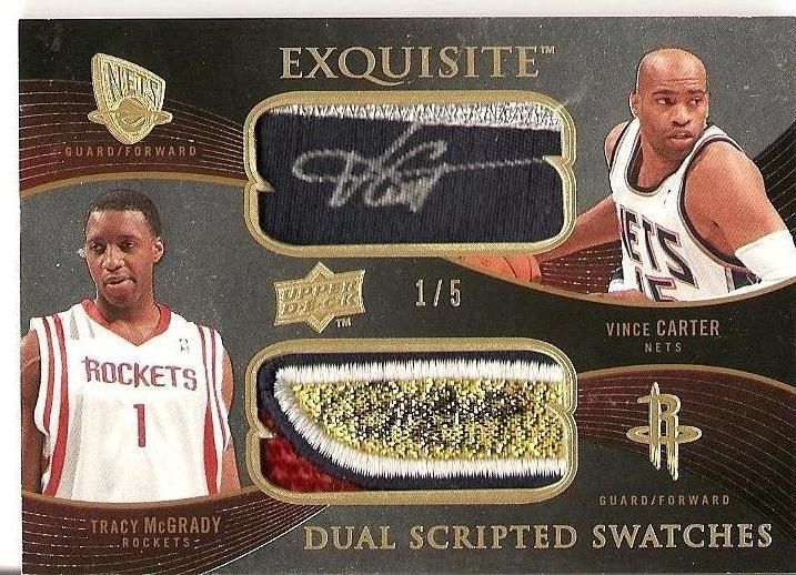 08 Exquisite Vince Carter Tracy McGrady Auto Patch 1 5